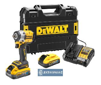 Akumulatorowy klucz udarowy DeWalt DCF921H2T-QW 18V XR 2x5,0Ah PowerStack 1/2 cala z pierścieniem zabezp. 406Nm TSTAK 1